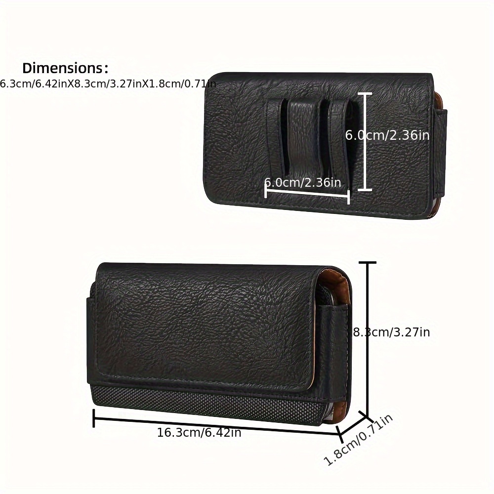 Image of High-grade Cowhide Grain Oxford Pu Phone Case Pouch Waist Belt Holder Holster Bag Suitable For Outdoor Commuting