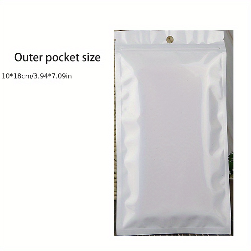 50pcs White Zipper Bag Self-Seal Plastic Retail Packaging Clear