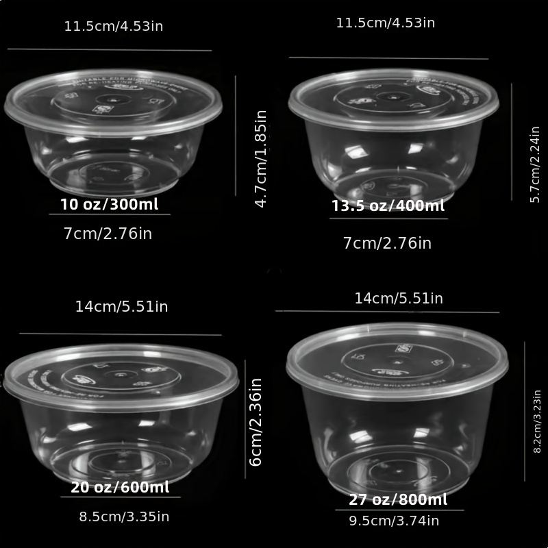Clear Plastic Bowls With Lids Disposable Salad Bowls - Temu