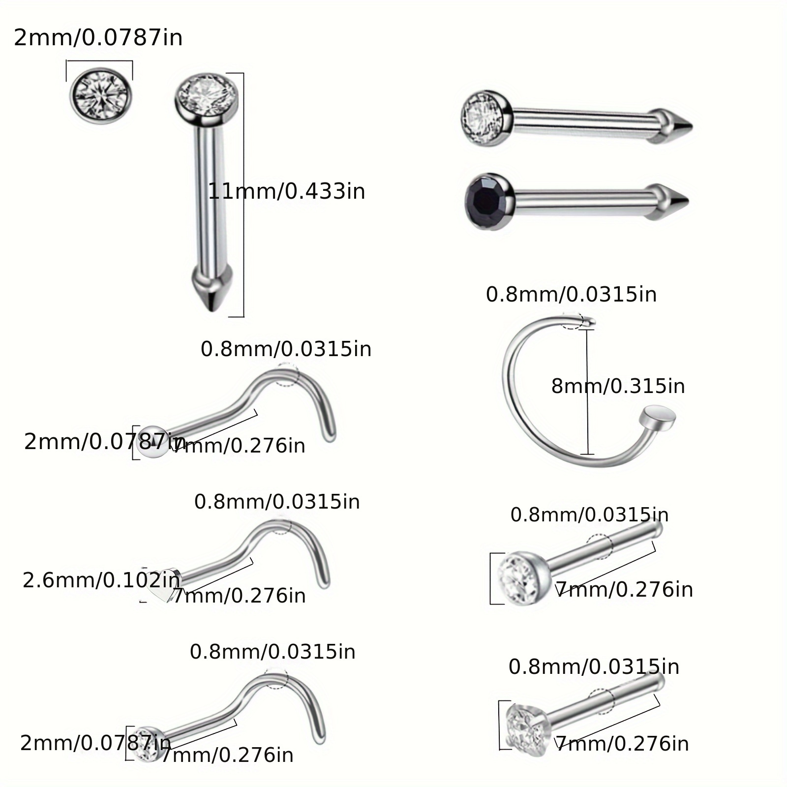 nose piercing kit 4 pack self nose piercing gun disposable safety nose piercing kit with nose rings stud nose piercings gun kit tool details 4