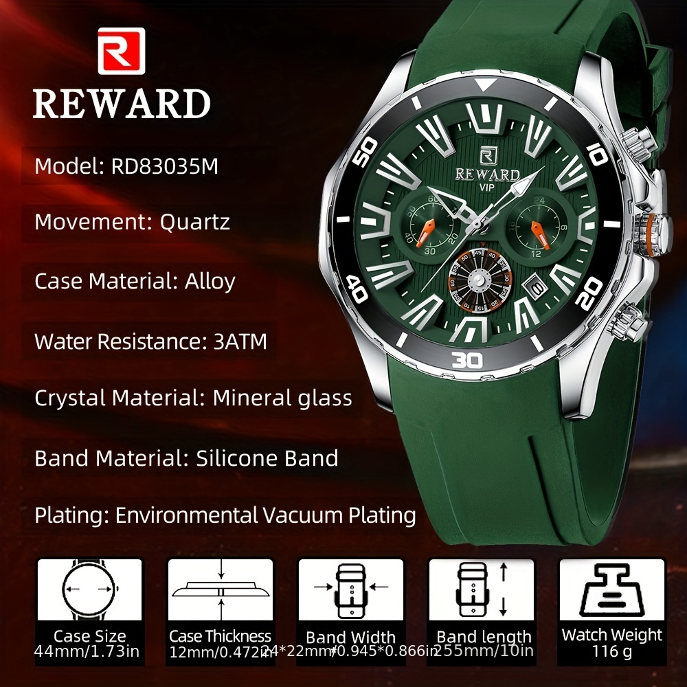 Recompensa Hombres Reloj Primeras Marcas Lujo Cronógrafo Cuarzo Relojes  Hombre Verde Militar Impermeable Reloj Relogio Masculino, Encuentre  Increíbles Ofertas Ahora