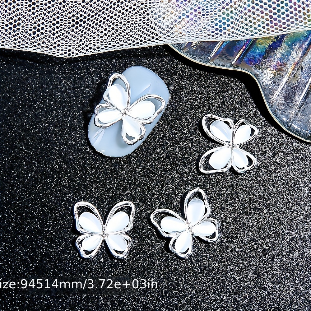 3d Cat Eye Butterfly Nail Charms Alloy Butterfly Nail Art - Temu Australia