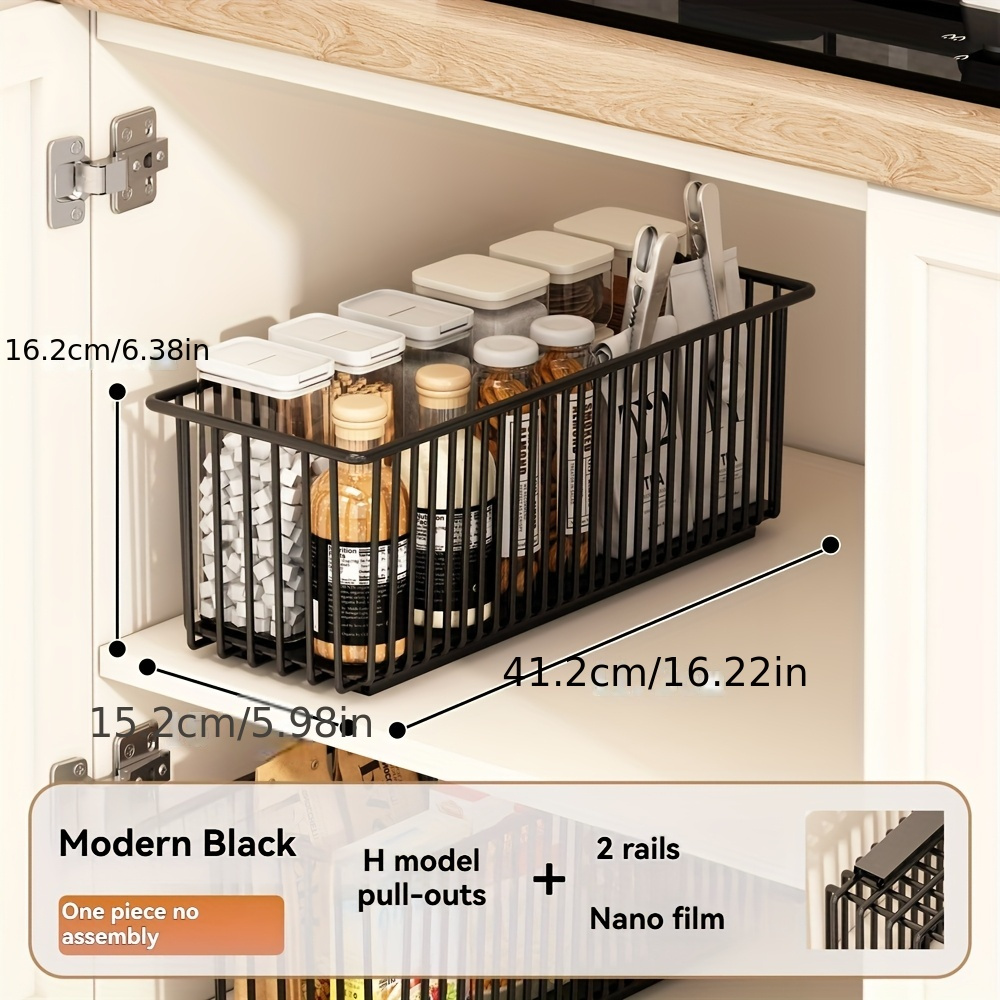 HOLDN' STORAGE Organizzatori estraibili per armadietti - Cassetti estraibili alti 12,7 cm per armadi da cucina - Heavy Duty con garanzia limitata di 5 anni- Dimensioni cestino 27,9 cm di larghezza