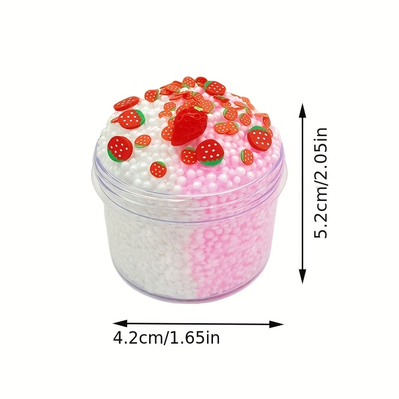 Strawberry Crystal Slime Foam Ball Color Mud Cotton Mud - Temu