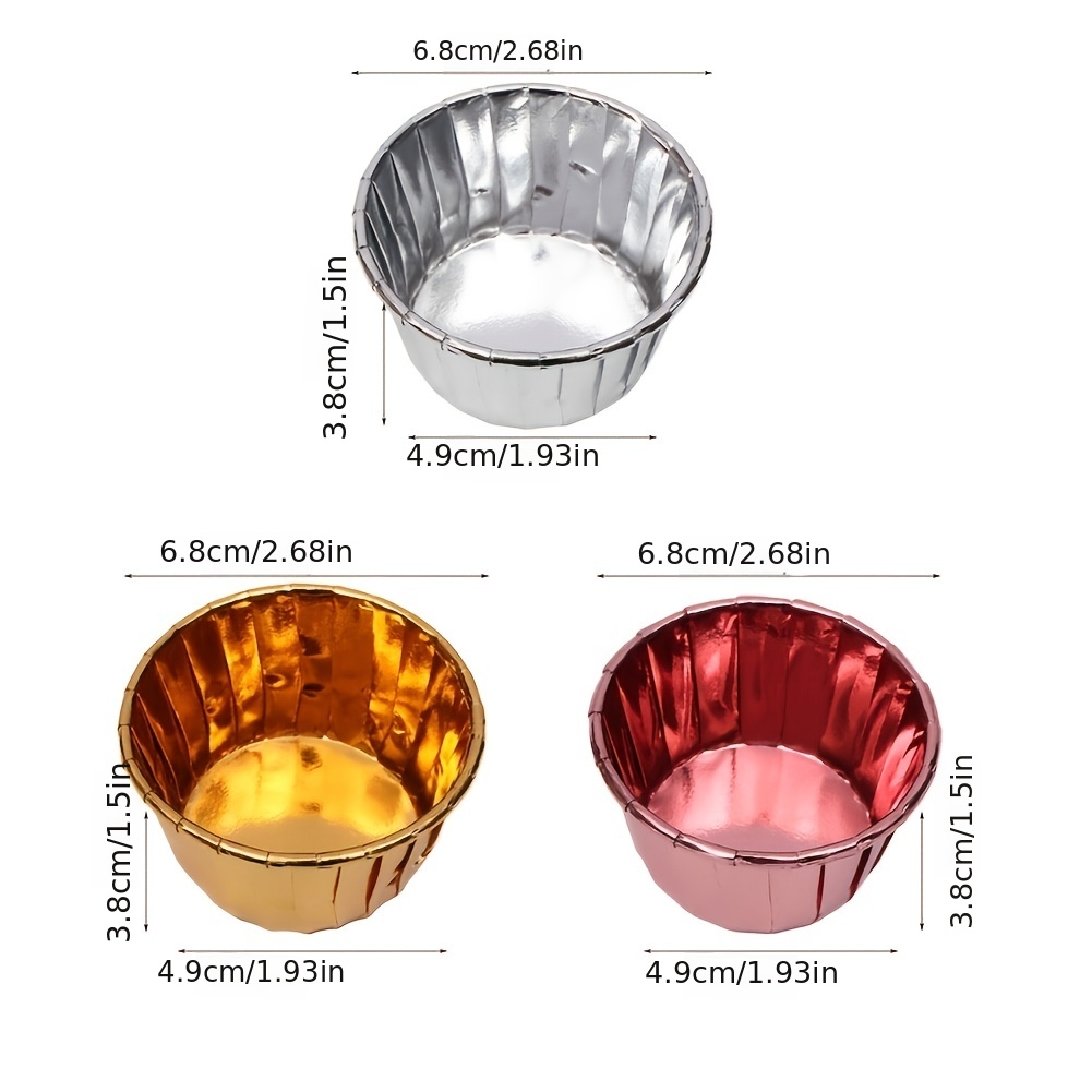 12-Cup Aluminum Foil Muffin Cupcakes Pans, Reusable and Disposable