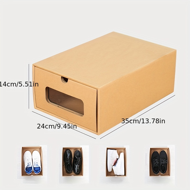 PARANTA Caja de almacenamiento de zapatos de bota de 8 piezas, organizador  de zapatos apilable de plástico transparente, con puerta transparente para