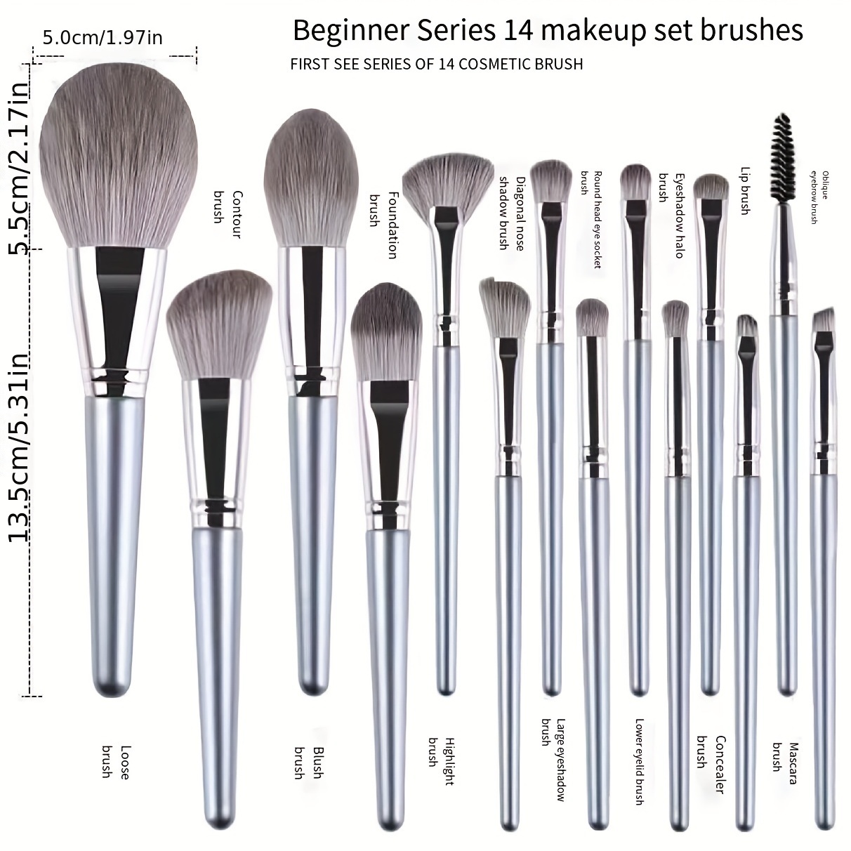 Professional Makeup Brush Set Includes Concealer Blush Loose - Temu