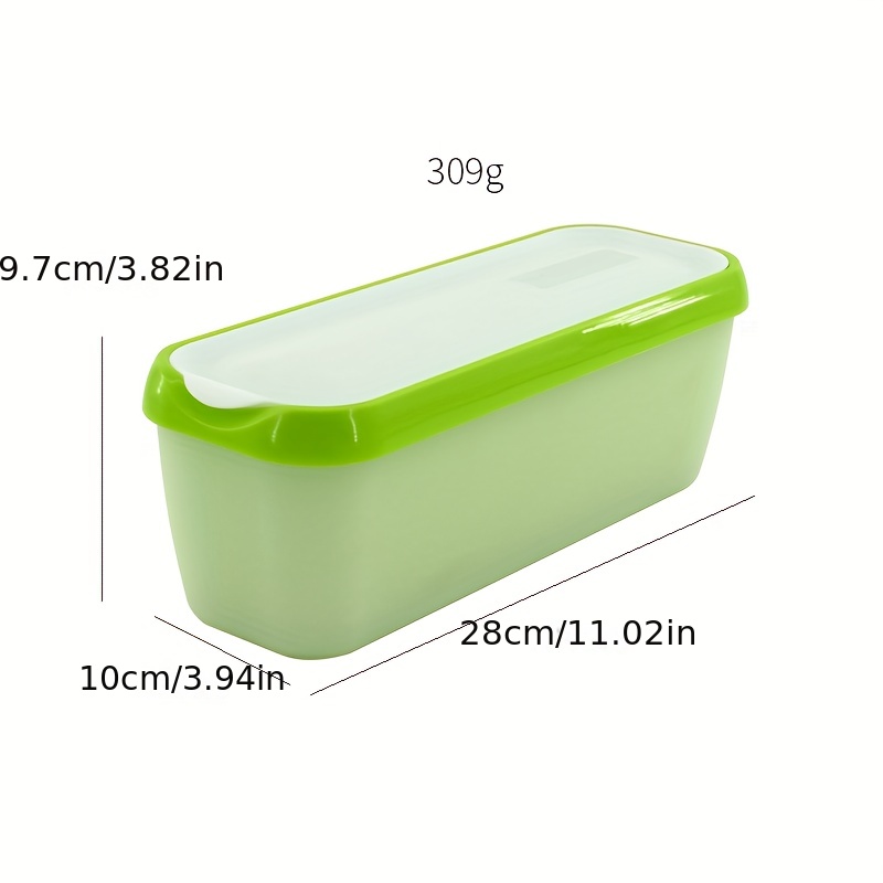 4 Colors Rectangular Ice Cream Box Reusable Ice Cream Tub Storage