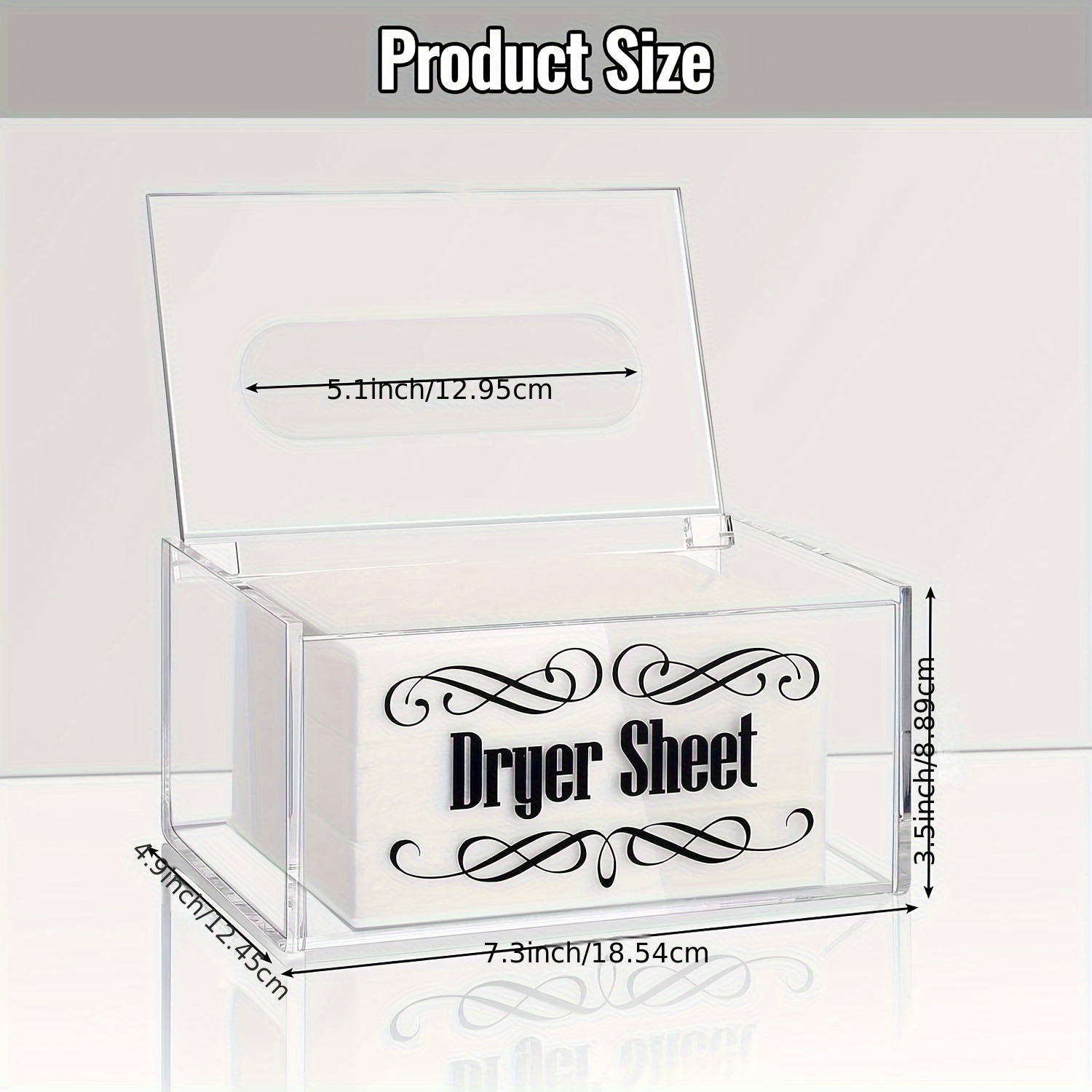 Acrylic Dryer Sheet Dispenser Hinged Lid Clear Dryer Sheet - Temu