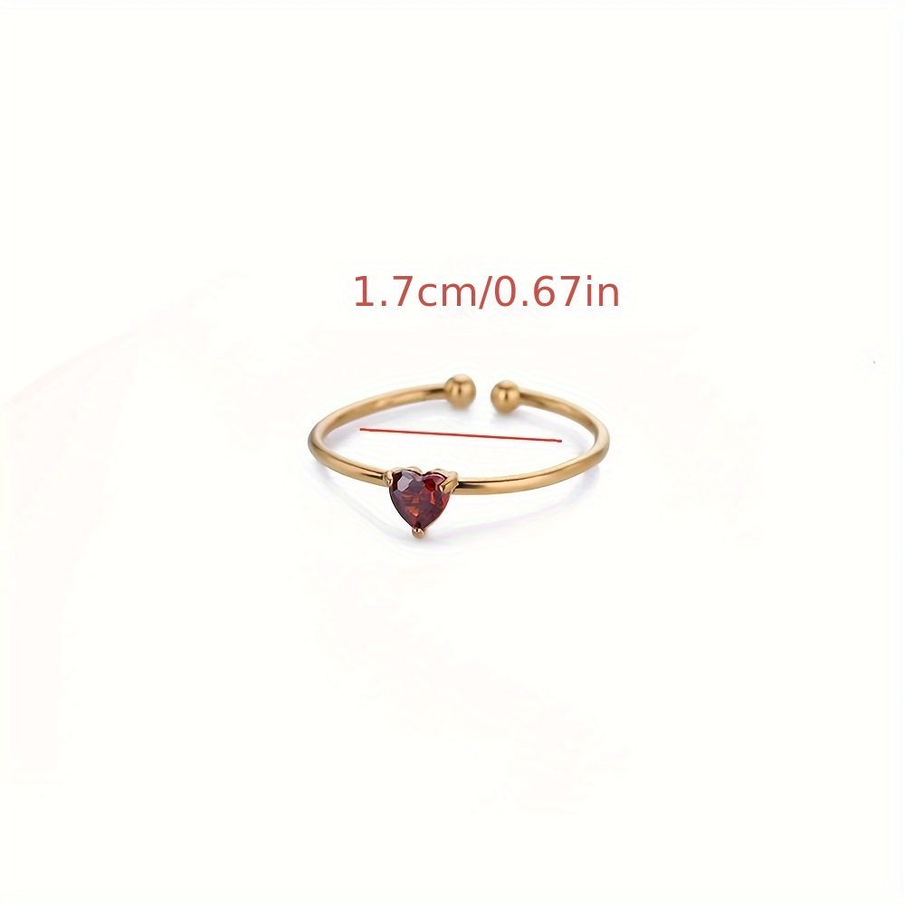 Stainless Steel Birthstone Open Ring, Elegant Fashion