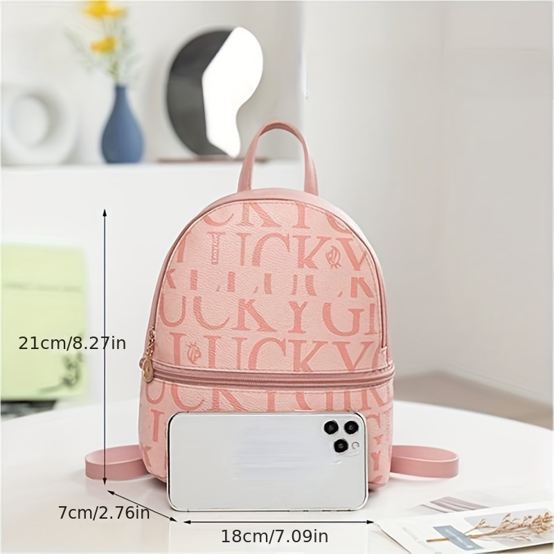 Vintage Printed Backpack, Women's Pu Leather Daypack, Casual School Bag For  Travel Work - Temu