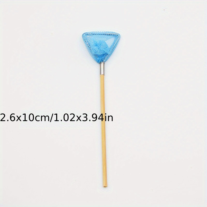1 Set Model fishing Rod + Round Net + Triangle Net For Miniature 1:12  Dollhouse Doll House Decor