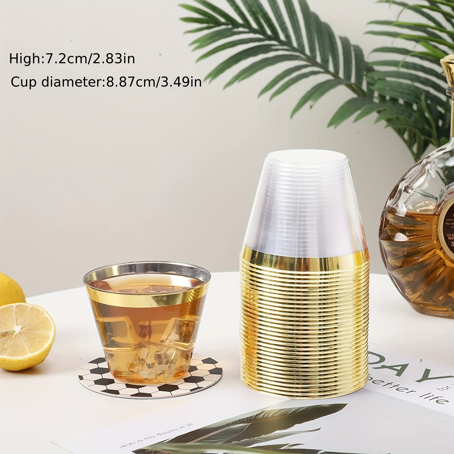 Clear Disposable Plastic Cups With Golden Rim, Drinking Cup For Fruit  Punch, Cocktails, Wine, Dessert Tumbler, Elegant Tumblers Glasses For  Birthday, Weddings, Holidays, Halloween, Christmas, New Year, Party  Supplies - Temu