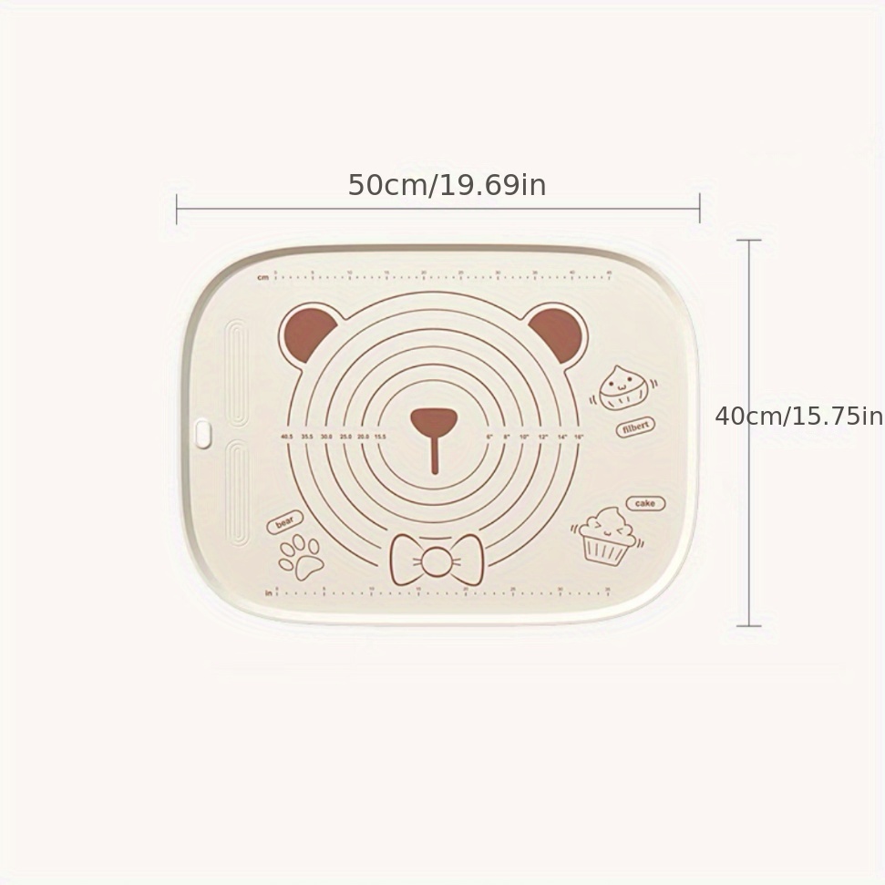 1 Pièce, Tapis À Pâtisserie En Silicone, Tapis De Cuisson Antiadhésif,  Tapis De Comptoir Ours Kawaii, Tapis De Pâte À Rouler Pour Planche À