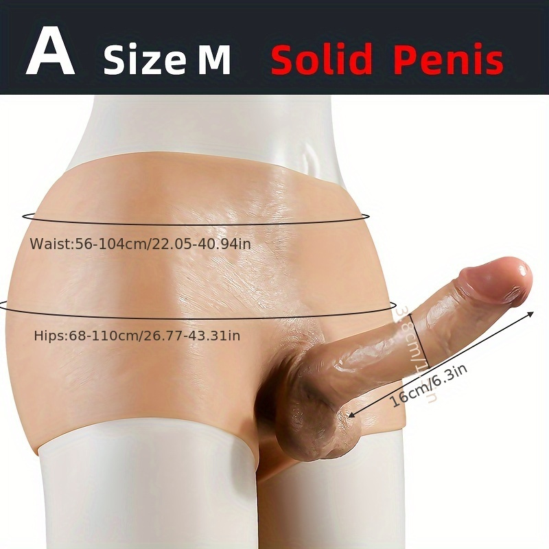 1pc Men's And Women's Piercing Pants, Silicone Integrated Piercing Pants, Hollow Solid Simulation Dildo, Fake Penis Panties, Men's And Women's Joint Pulling Pants, Chunky Simulation Dildo