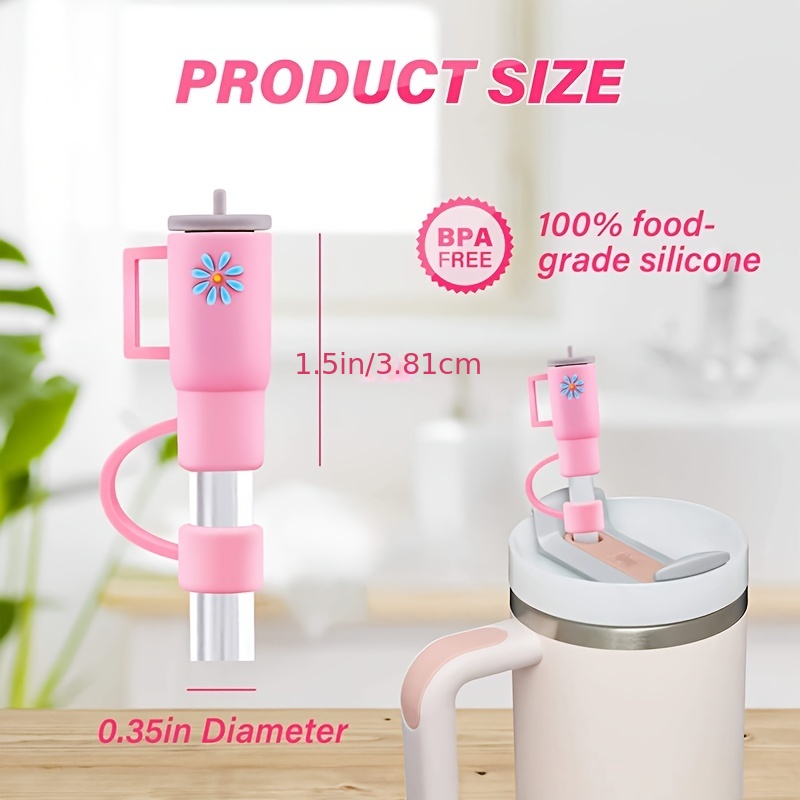 Food Grade Cute Silicone Straw Lid Reusable Dustproof - Temu