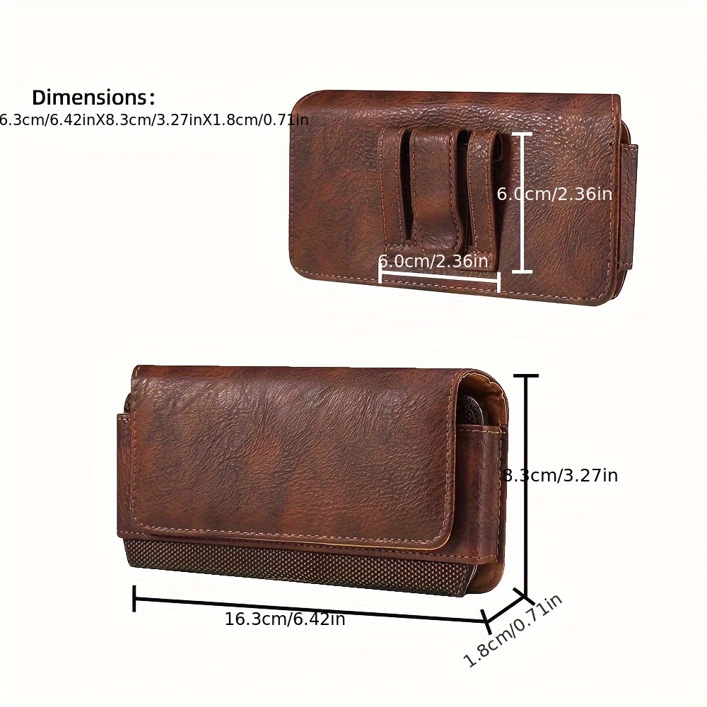   cowhide grain oxford pu phone case pouch waist belt holder holster bag suitable for outdoor commuting