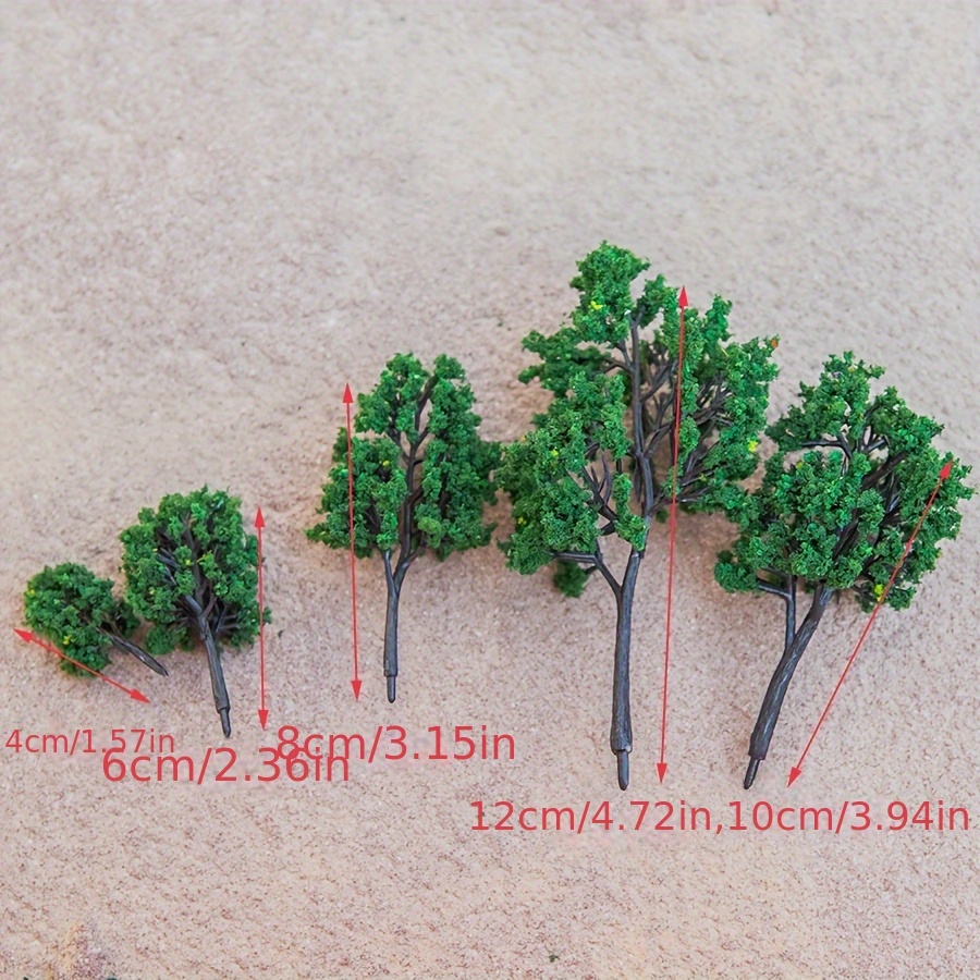 8-12cm Ho N Scale Plastic Model Trees Railroad Landscape Scenery Model Trees To Decorate Building Model Railway Scene Landscape 8pcs/lot