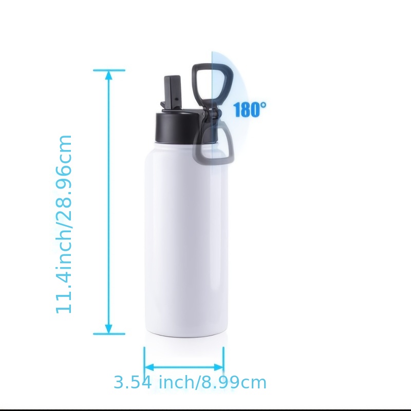 Stainless steel thermos cup straw cup 591ml (White)