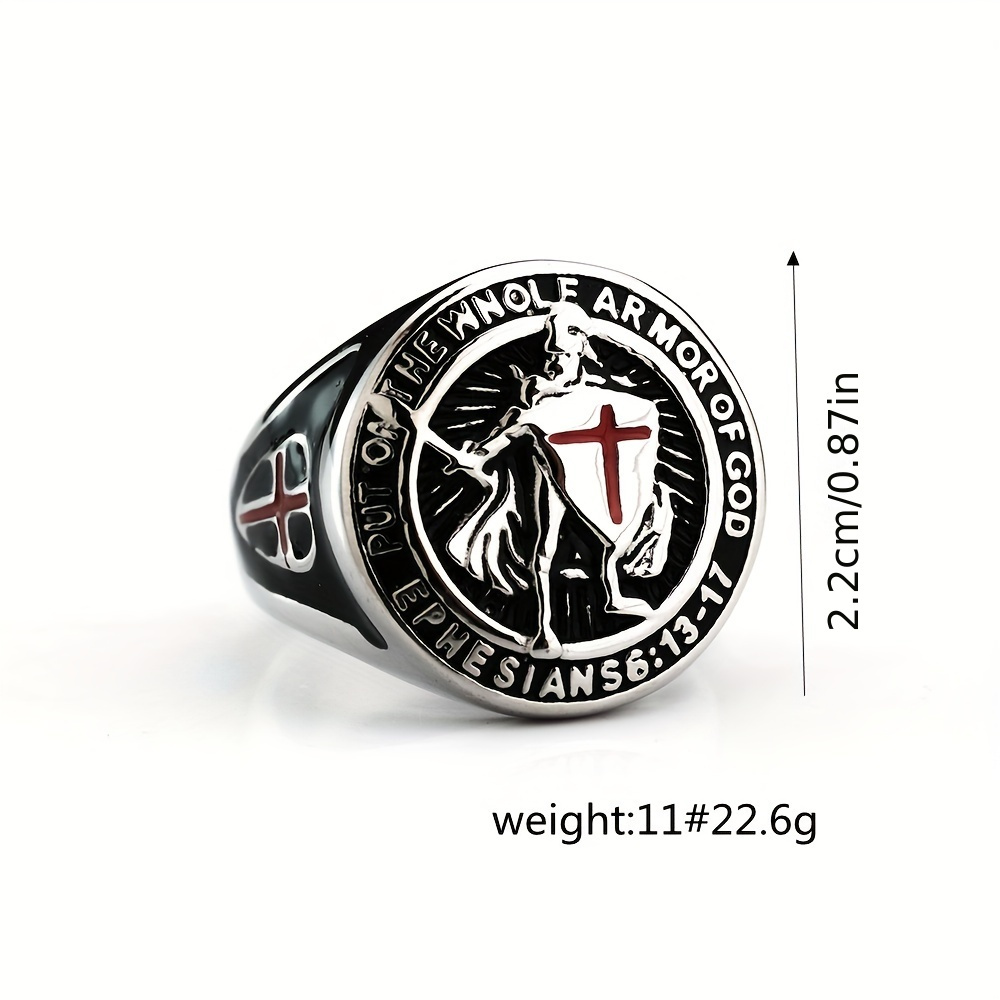 Retro Stainless Steel Shield Ring For Men