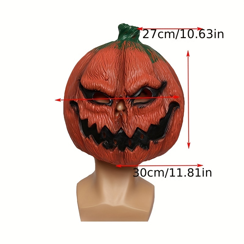 Halloween Pumpkin Face Head Masks, Halloween Scary Masquerade Face  Cover,Halloween Novelty Costume Party Props Accessories