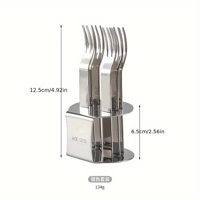 TEMU 6 Fruit Forks base Ins Wind 304 Stainless Steel Fruit Fork High Appearance Fruit Eating Small Fork Set Dessert Fork Premium
