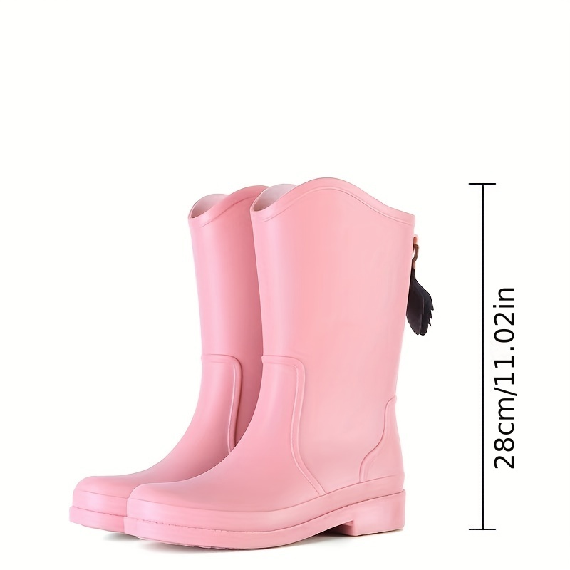 Botas Lluvia En Colores Sólidos Punta Redonda Niños Zapatos - Temu Mexico