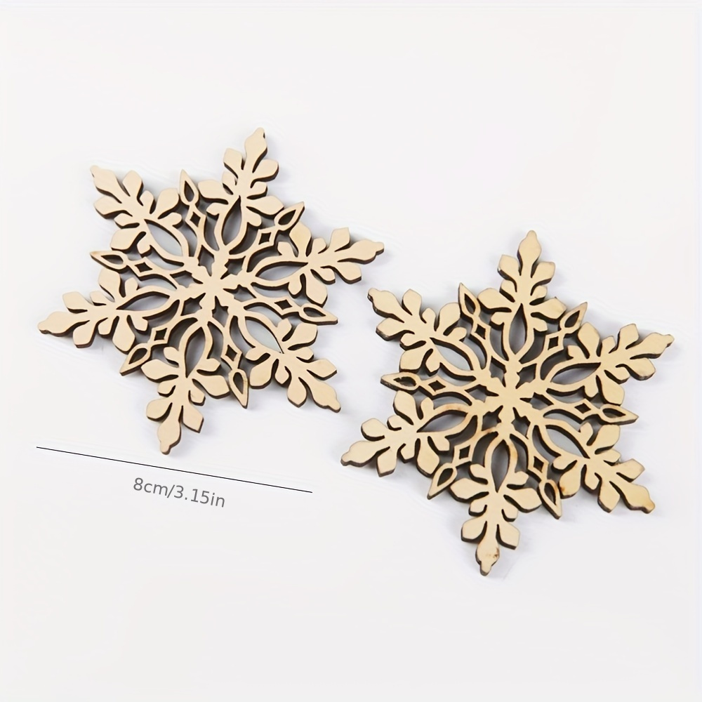Diy Wooden Snowflakes Wood Ornaments Cutouts Christmas Wood - Temu Austria