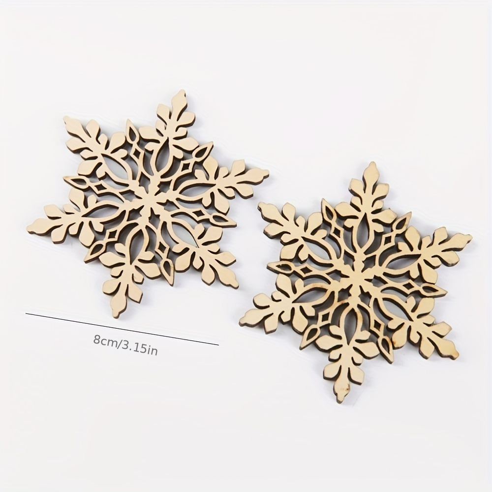 Diy Wooden Snowflakes Wood Ornaments Cutouts Christmas Wood - Temu United  Arab Emirates