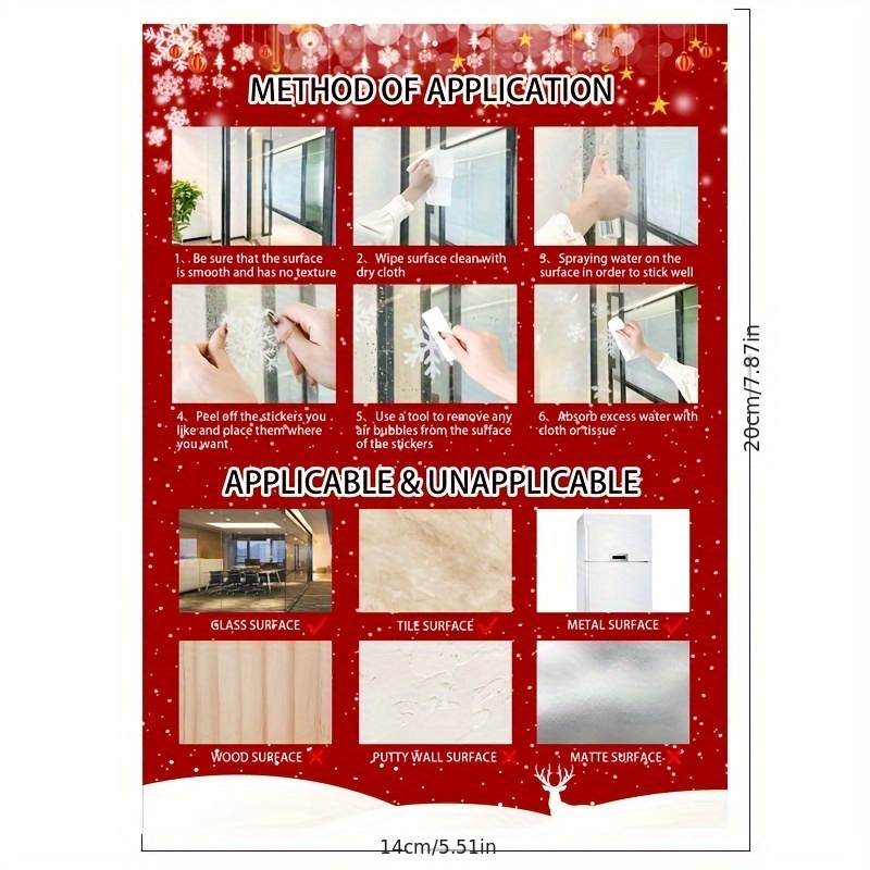 6PCS Christmas Window Decoration Static Stickers Set