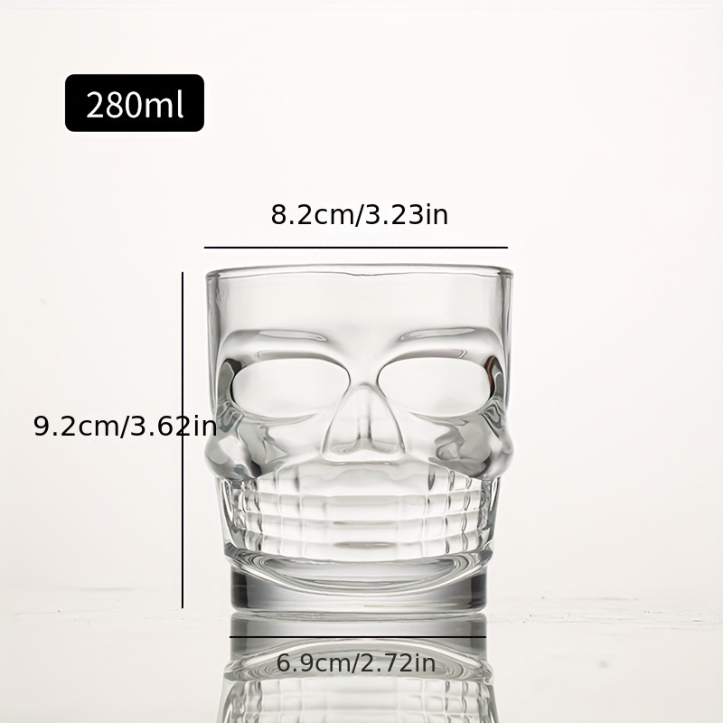 2pcs, Skull Whisky Glasses, Goth Horror Whisky Glasses, Stylish Glassware,  For Scotch Bourbon, Whisky, Cocktail, Cognac, Vodka, Gin Tequila Liquor, Ho