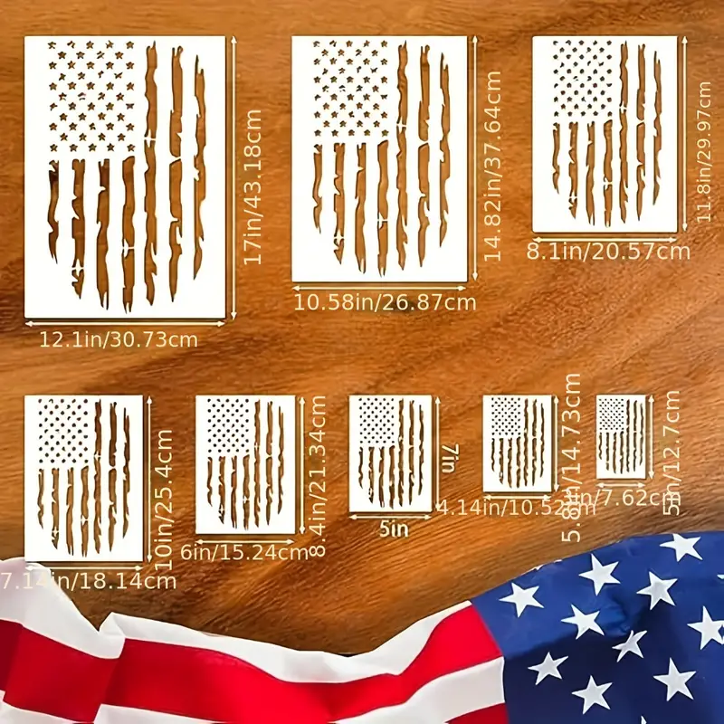 American Flag 50 Star Stencils And 13 Stars 1776 Templates - Temu