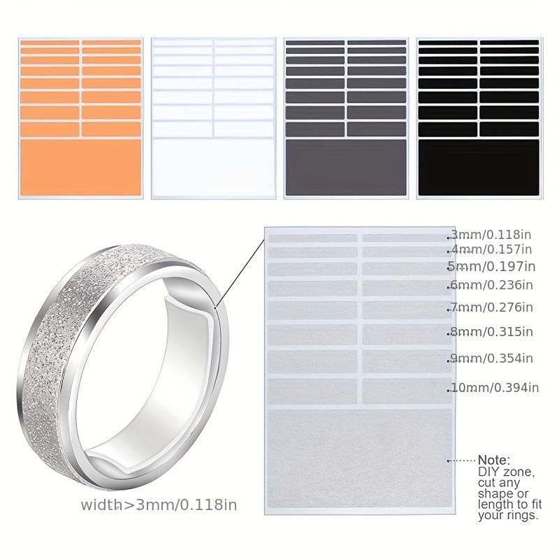 Silicone Invisible Sticker Ring Size Adjust for Loose Rings Transparent  White Finger Ring Size Resizer Reducer