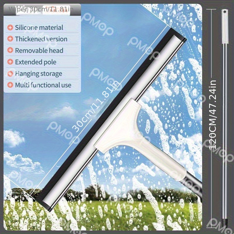 TEMU Window Glass Cleaner Wiper Silicone Multi-functional Cleaning Brush Squeegee Water Scraper, Glass Cleaner Scraper, Window Cleaning Tool,
