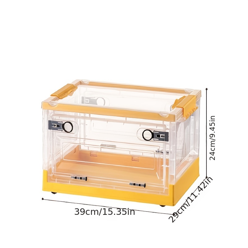 Transparent Plastic Folding Storage Box With Four Sides - Temu