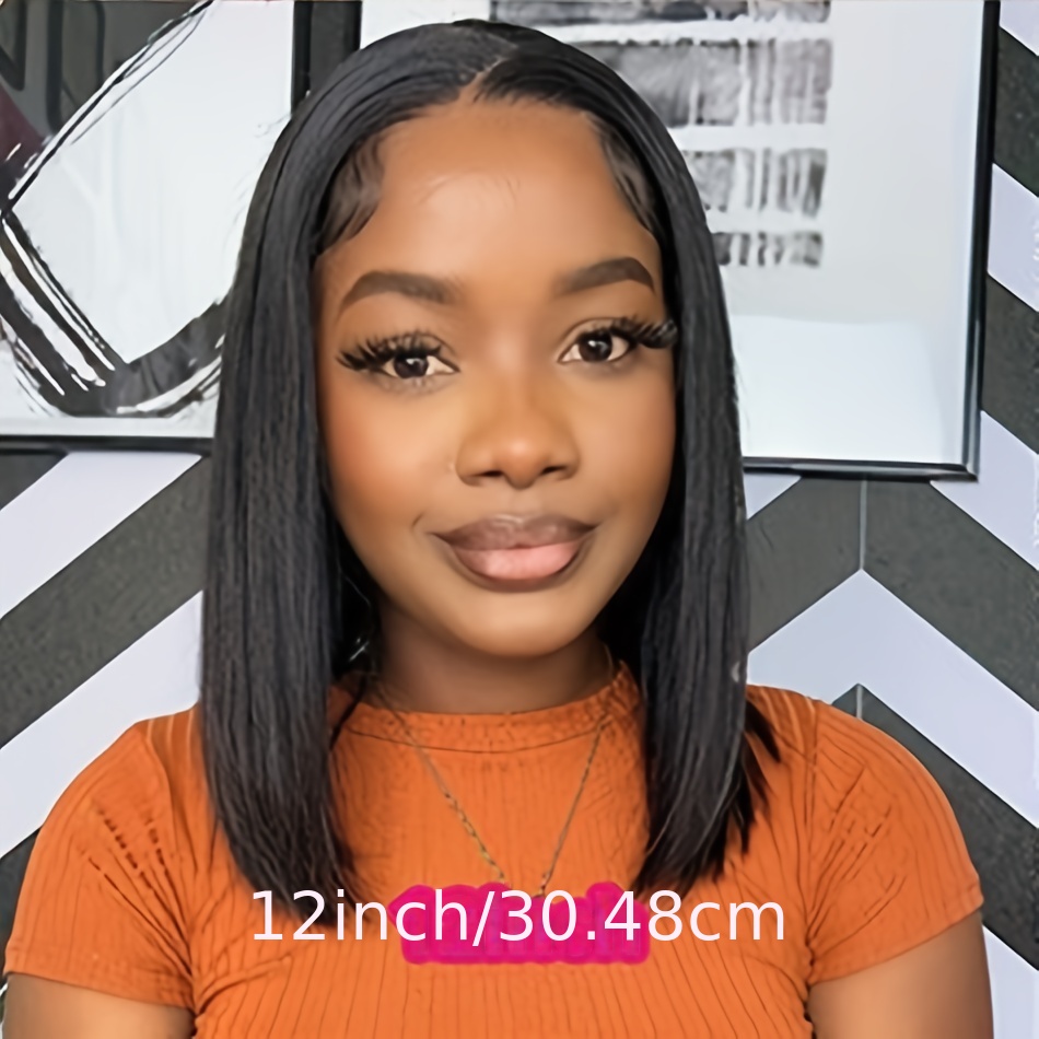 5x5x1 Hd Transparent Lace Front Wig Short Straight Bob Wig Temu