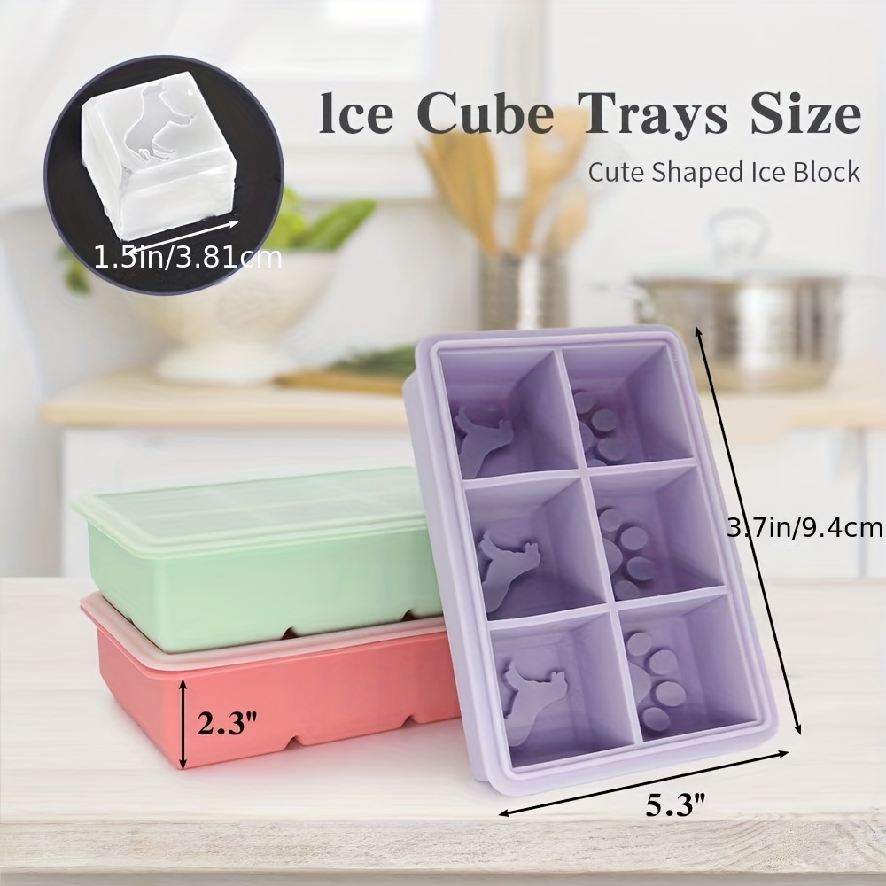 Ice Cube Molds Silicone 6 Squares Large Square Ice - Temu