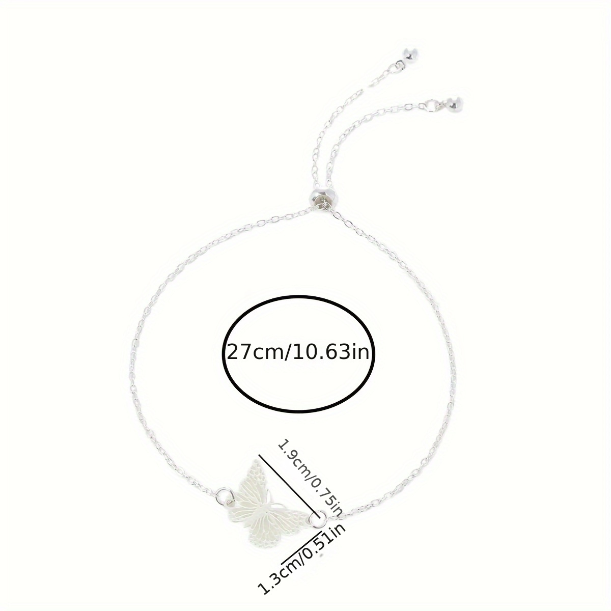 Glow in the Dark Butterfly Pendant Bracelet