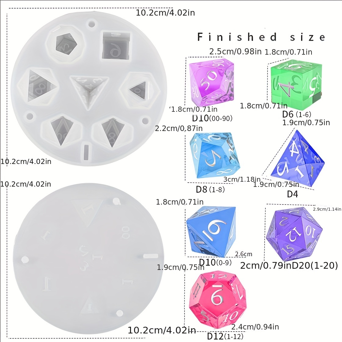 7 Shapes Dice Molds Silicone Hexagon Dice Box Mold Polyhedral Dice Mold  Storage Box Mold for Table Board Game Craft DIY - AliExpress