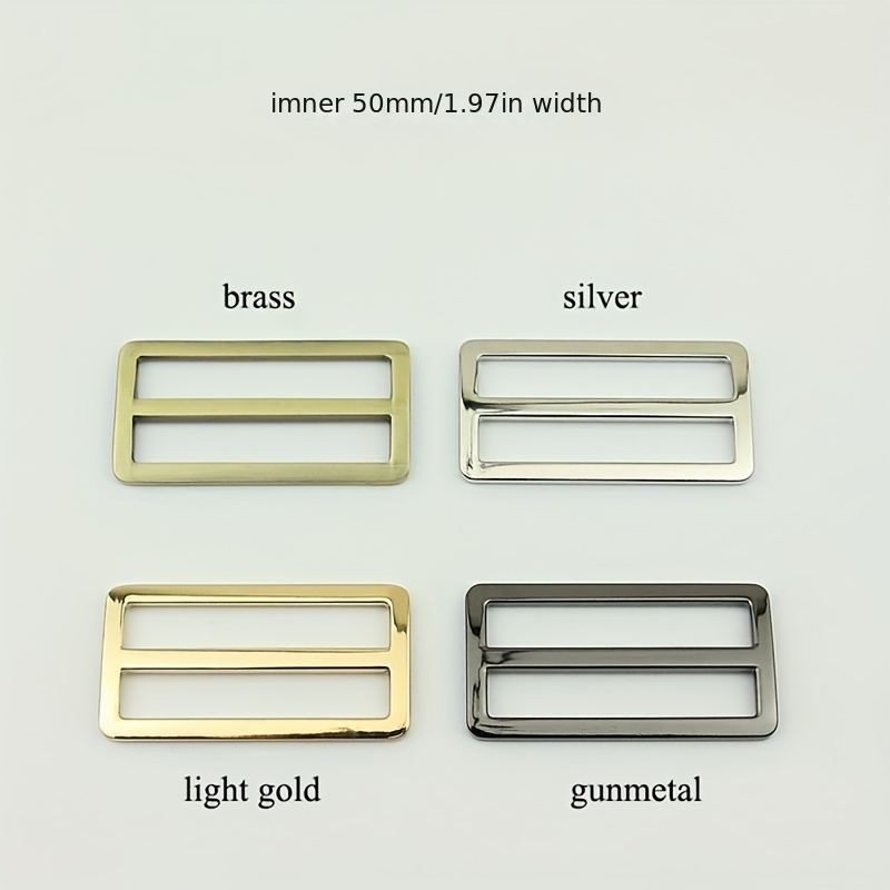 4pcs Adjustable Slide Buckle Belt Buckle Brass Metal Slide Strap