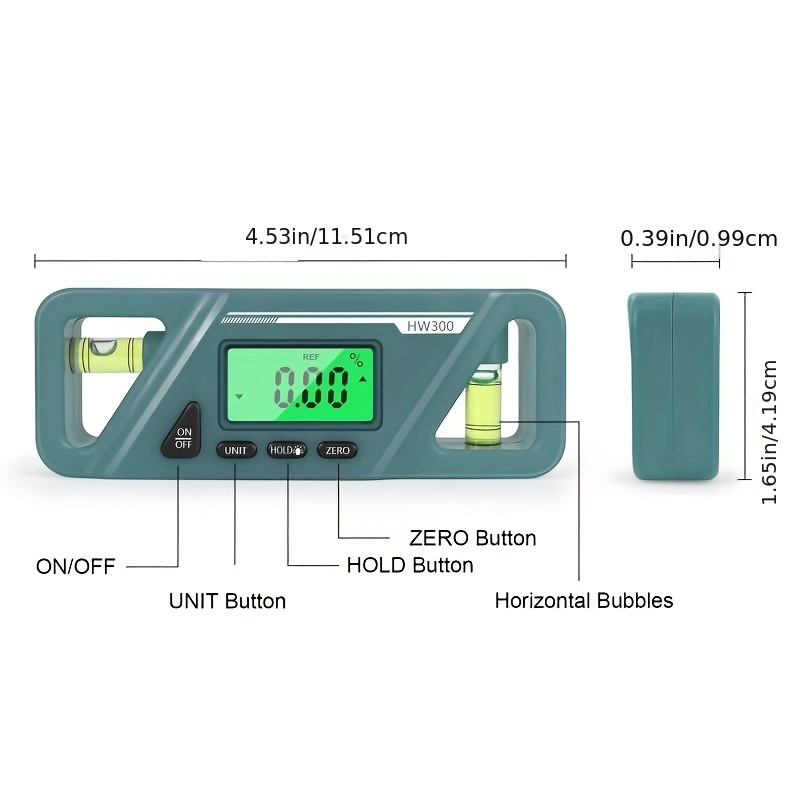 Goxawee Magnetic Electronic Goniometer Lcd Digital Angle Finder Backlight Angle Protractor 0776