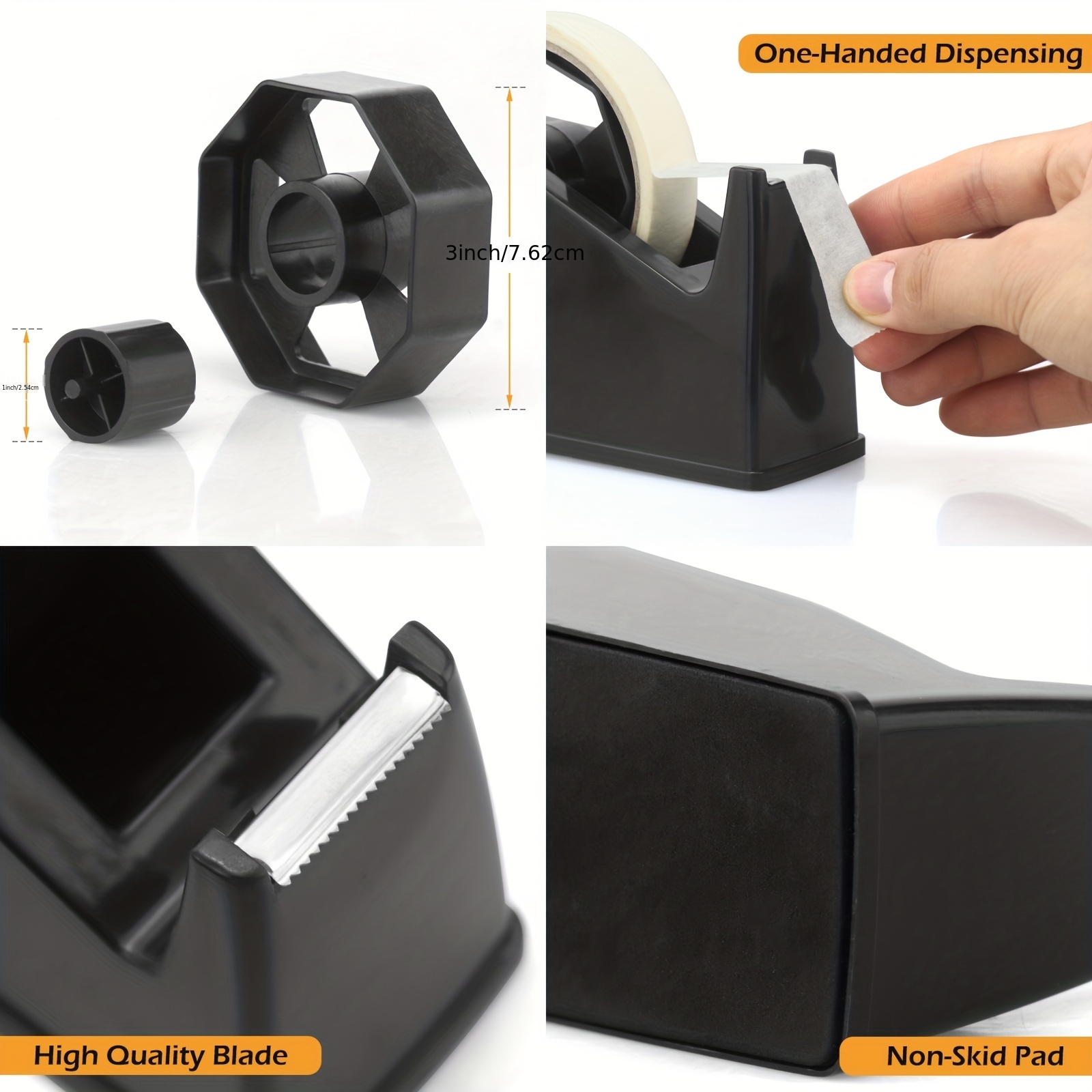 Weighted Desktop Tape Dispenser, 3 inch Tape Core