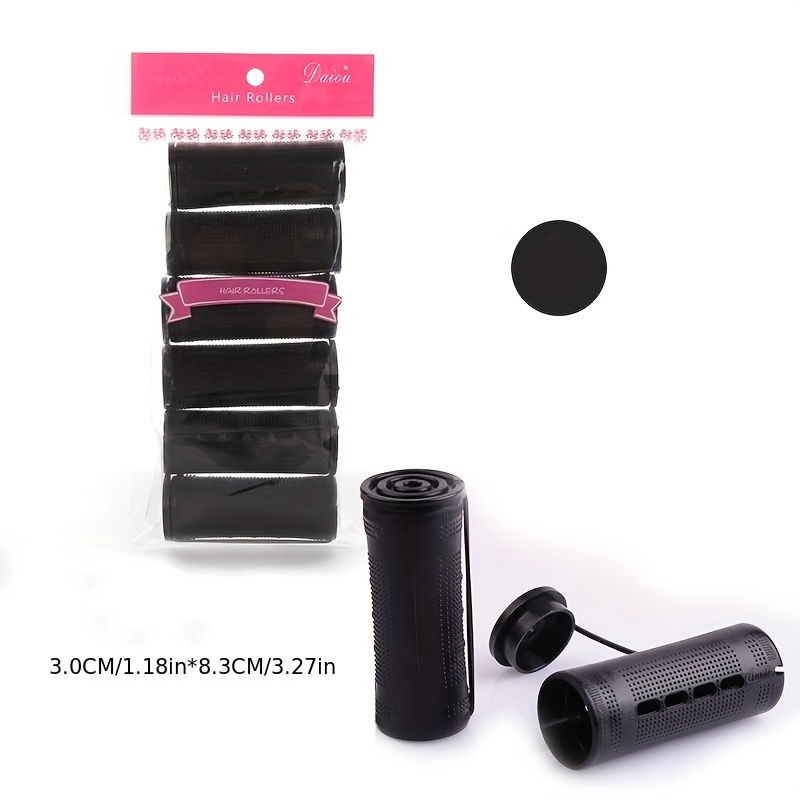 TEMU 6pcs Large & Extra Large Professional Hair Curling Rollers - Rollers With Elastic Bands For Styling, Natural Hair, Curlers - Diy Hair Styling