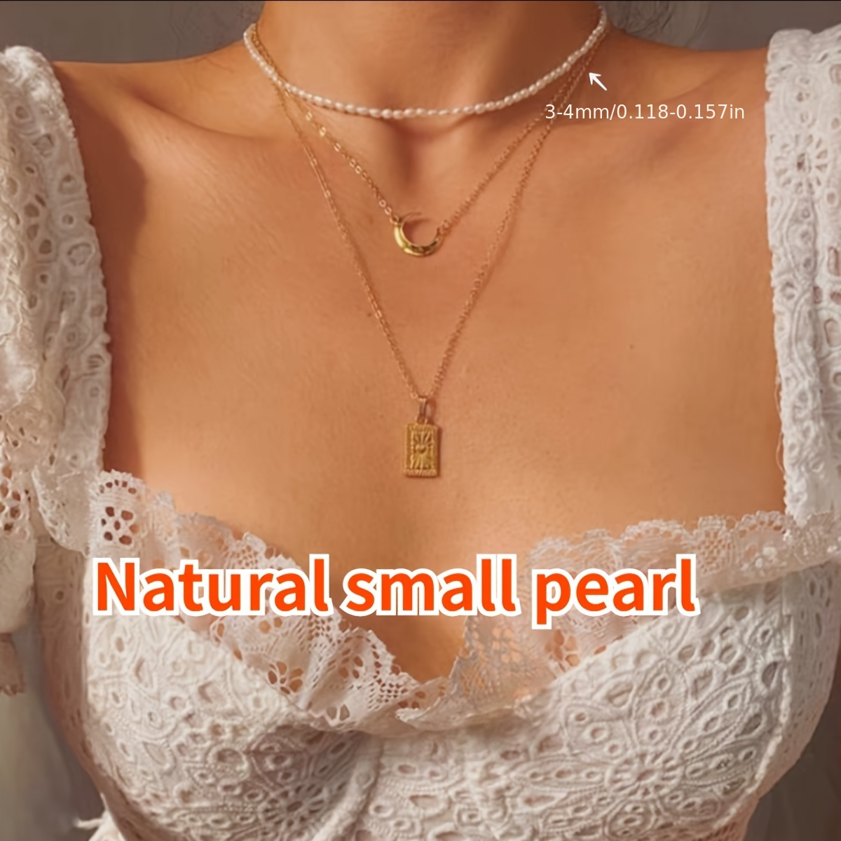 Natural Freshwater Pearls Choker Necklace for Women, Stackable