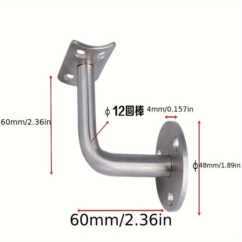 8vnt. Šepetėlinio Nerūdijančio Plieno Turėklų Laikikliai - Talpa 59.87 KG, Puikiai Tinka Medinėms arba Metalinėms Laiptams, Lauko Prieangio ir Rūsio Laiptams