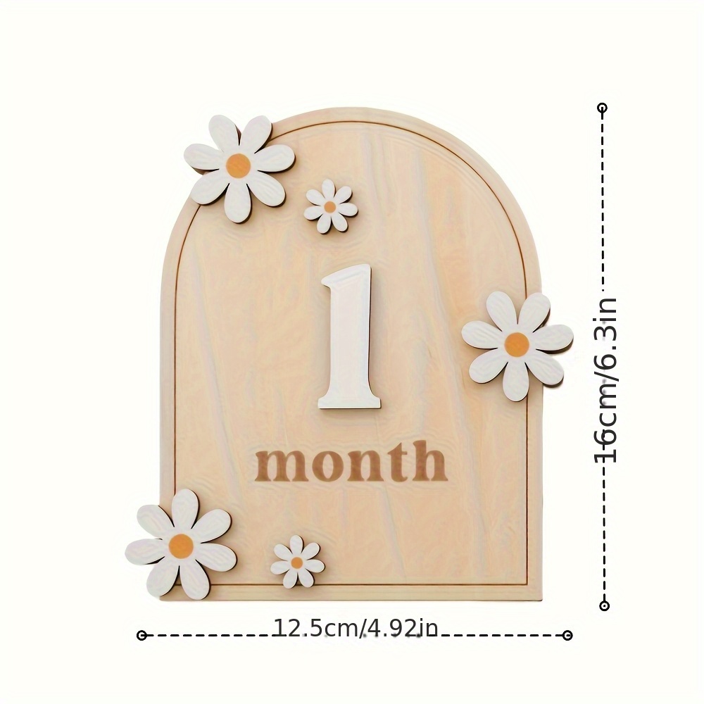 Image of Double Sided Wooden Monthly And Yearly Milestone Cards, Digital Milestone Cards That Exchanged For 1-12 Months, Pregnancy Journey Milestone Cards, Photography Props, Perfect Gifts