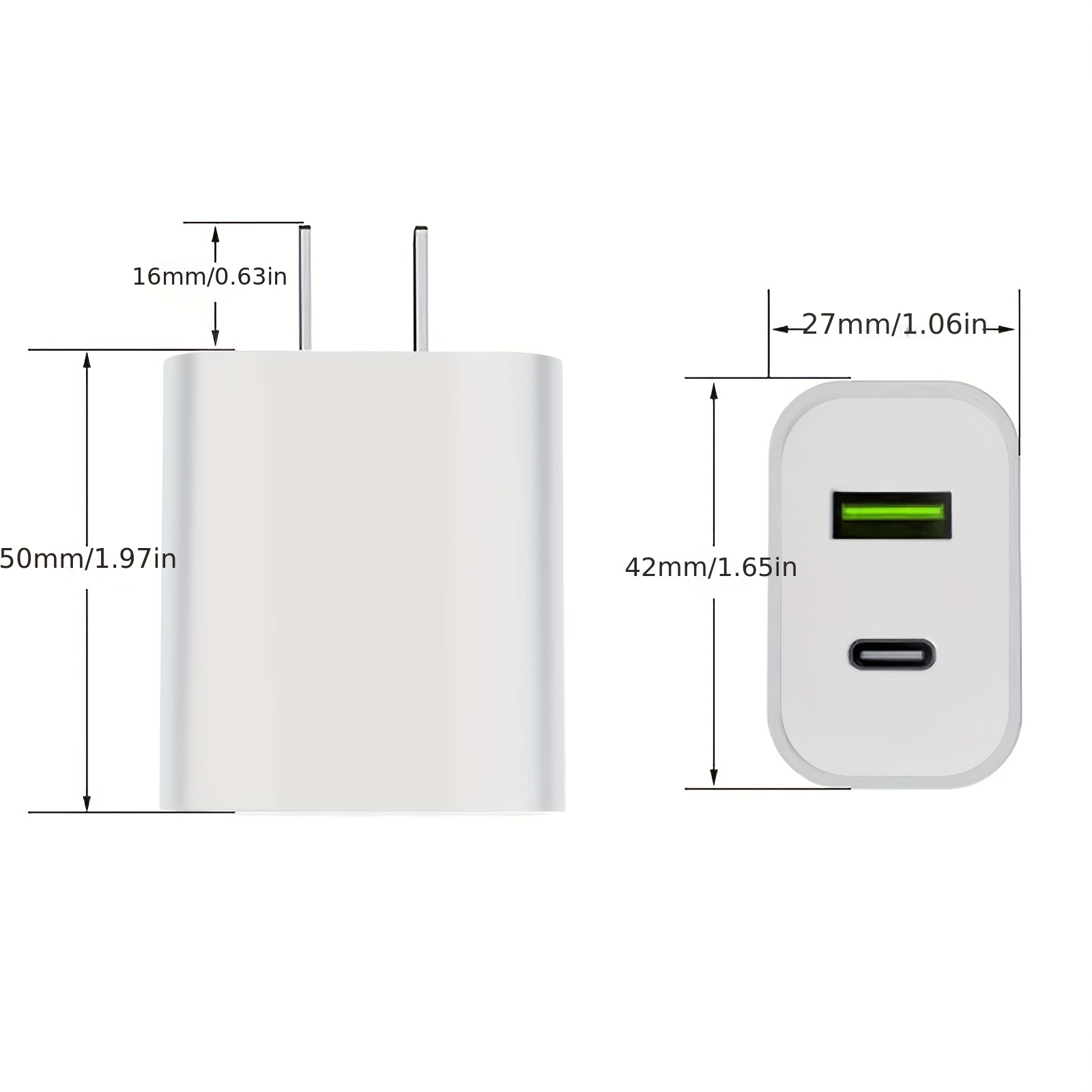  Bloque de cargador de teléfono de 20 W, paquete de 3 bloques de  carga USB C, enchufe de pared de carga rápida para iPhone 15 Pro Max 14Pro  13 13 Pro
