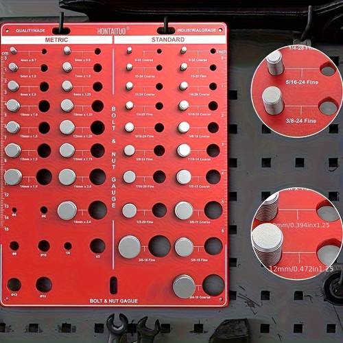 aluminum alloy thread recognizer suitable for nuts and bolts metric and imperial sizes including standard ruler inch and