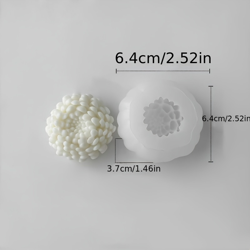 Image of 3d Chrysanthemum Silicone Candle Mold Set, 1 Scented Candle Kit, Plaster Decorations, Home Decor Additions - Box For Brides, Birthdays, And Wedding Souvenirs