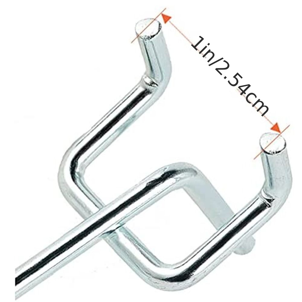 10PCS Tool Hanging Hook Metal Display Rack Metal Shop Goods Shelf Hooks  Thickening Square Hole Plate Tool Hooks Household Kitchen Hooks for  Supermarket Home Use Size 20cm Silver 